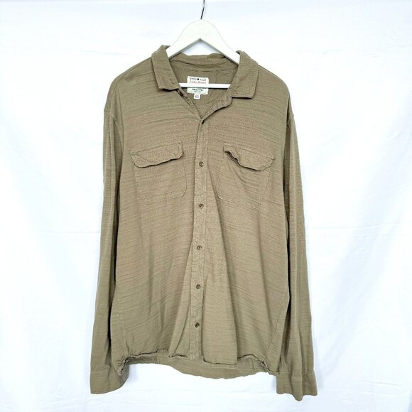 Lucky Brand Khaki Cotton Long Sleeve Button Shirt - Picture 1 of 3